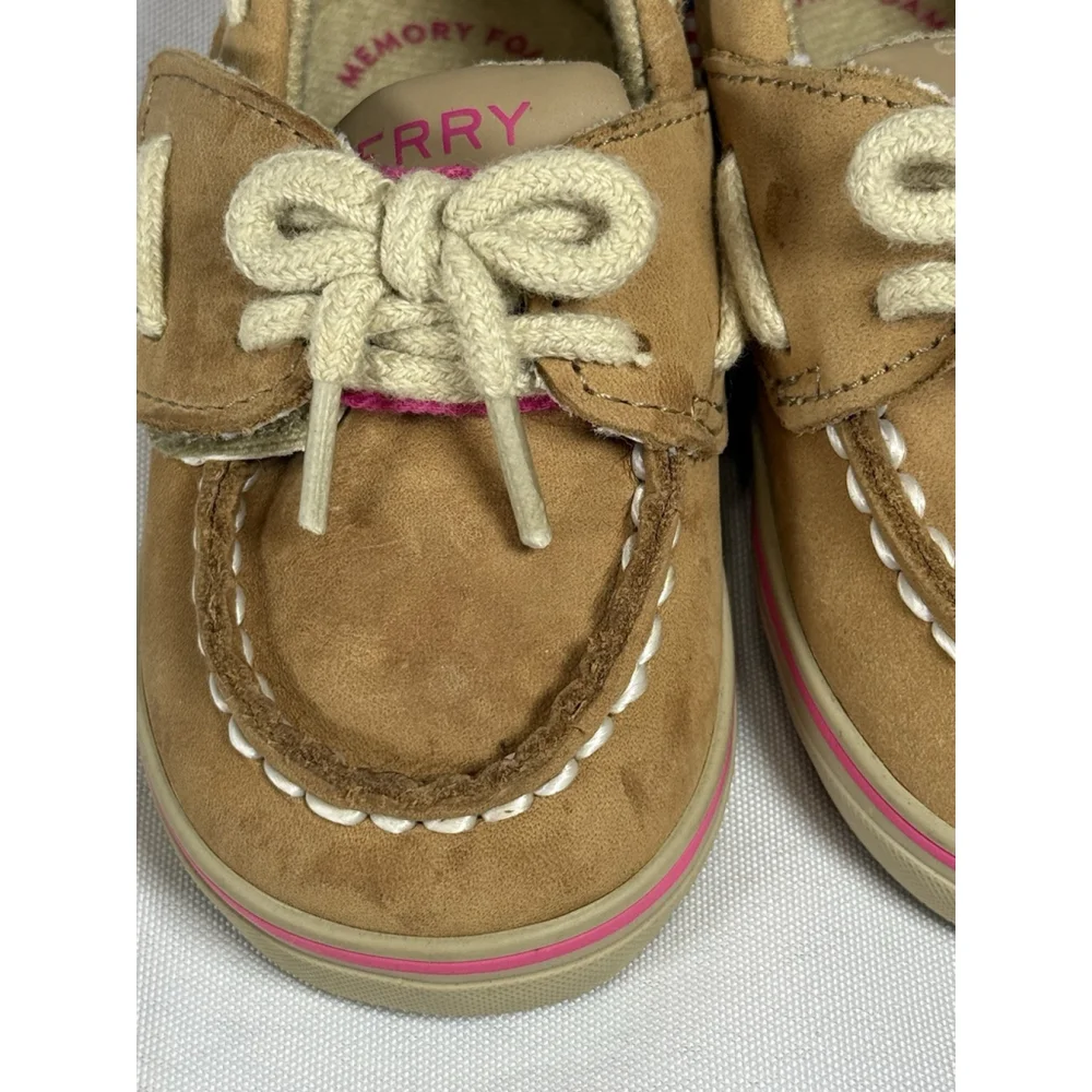 Sperry Top-Siders Intrepid Crib Jr. Pink & Teal Striped Fabric Infant 3M Leather